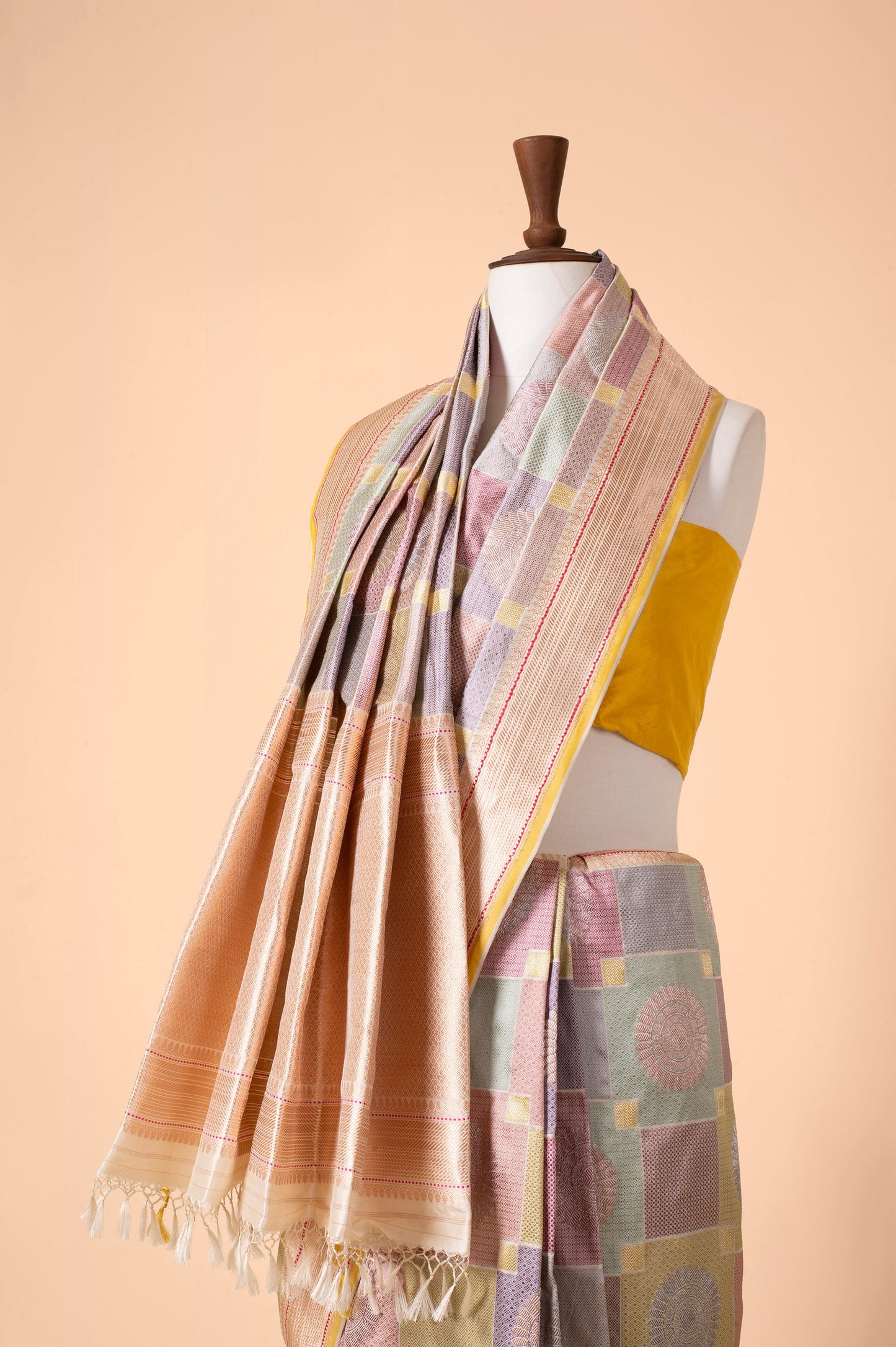 Handwoven Multicolor Silk Sari