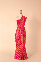 Handwoven Pink Georgette Sari