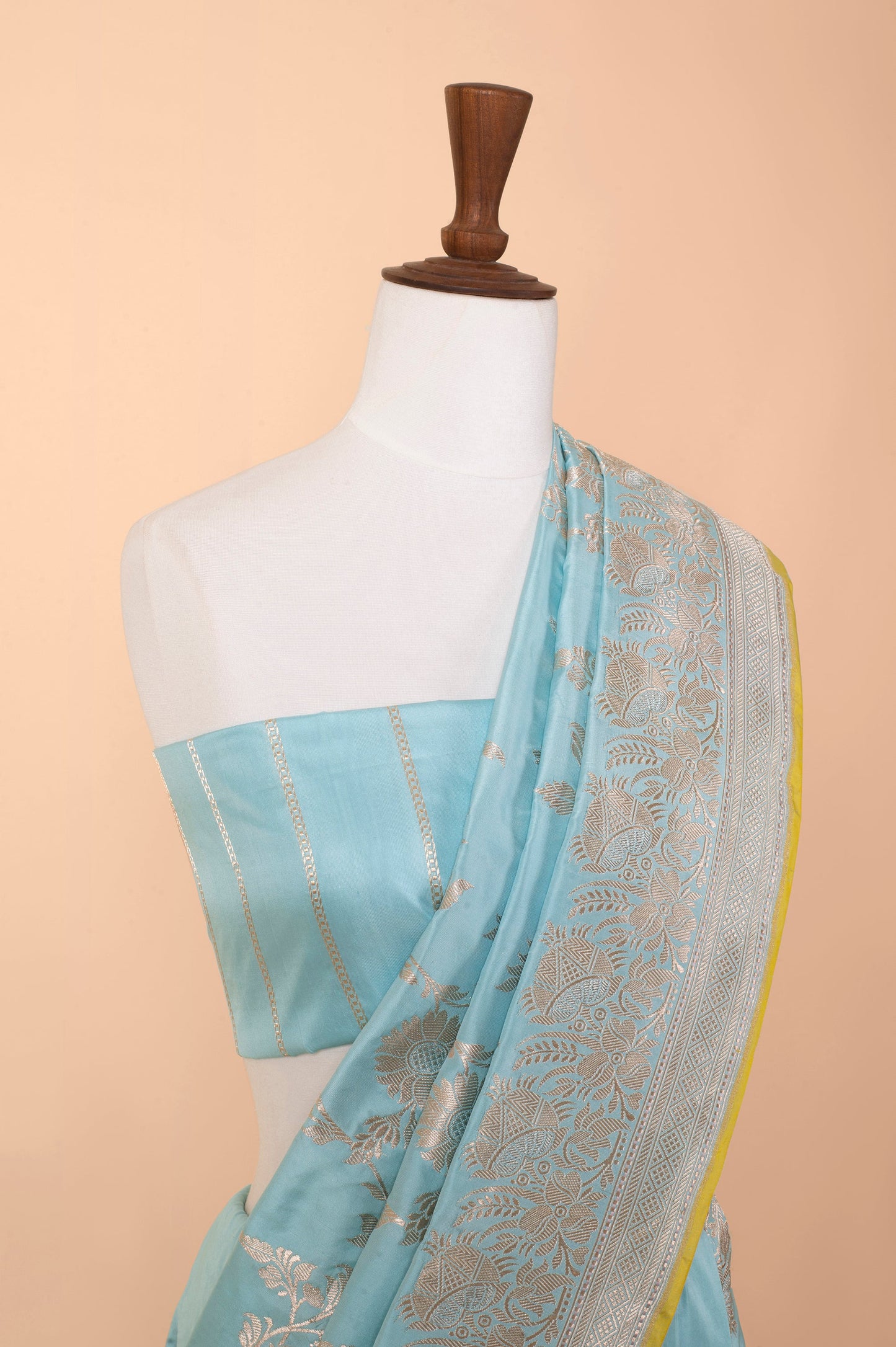 Handwoven Blue Silk Sari