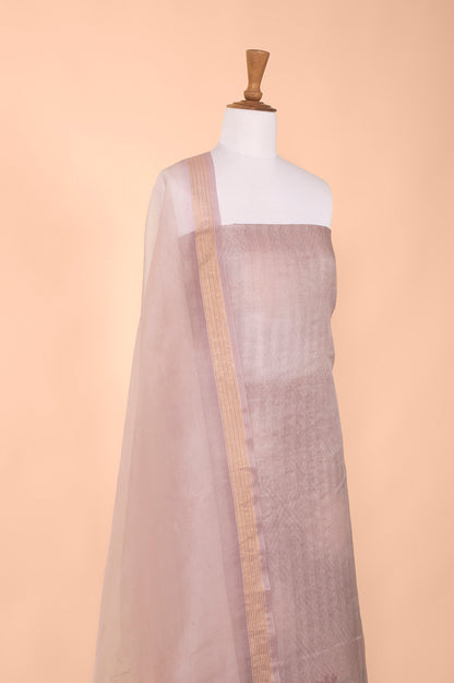 Handwoven Mauve Digital Printed Organza Suit Piece