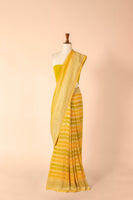 Handwoven Yellow Georgette Sari