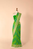 Handwoven Green Georgette Sari