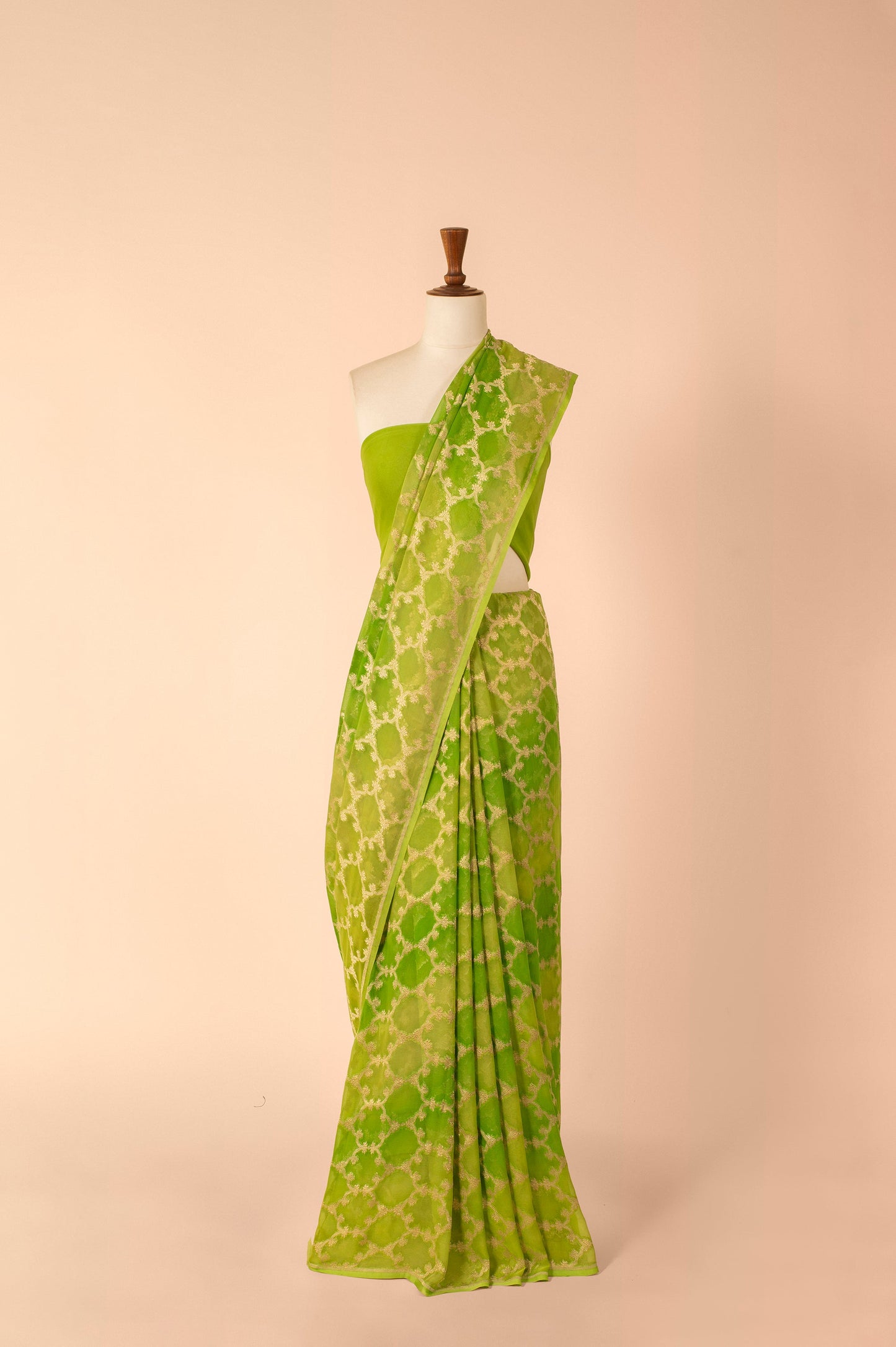 Handwoven Green Georgette Saree