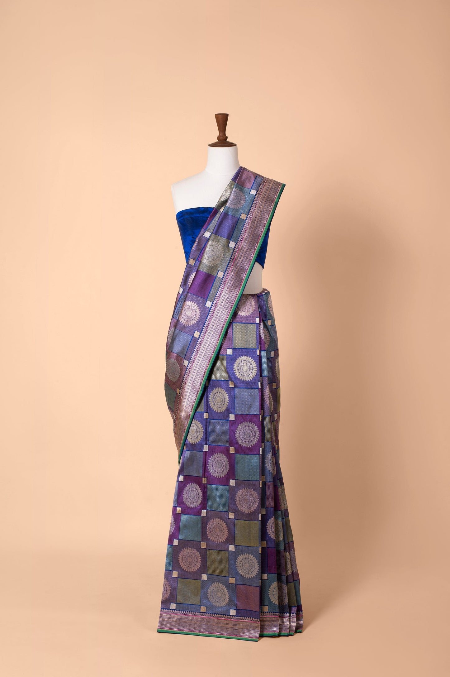 Handwoven Blue Silk Sari