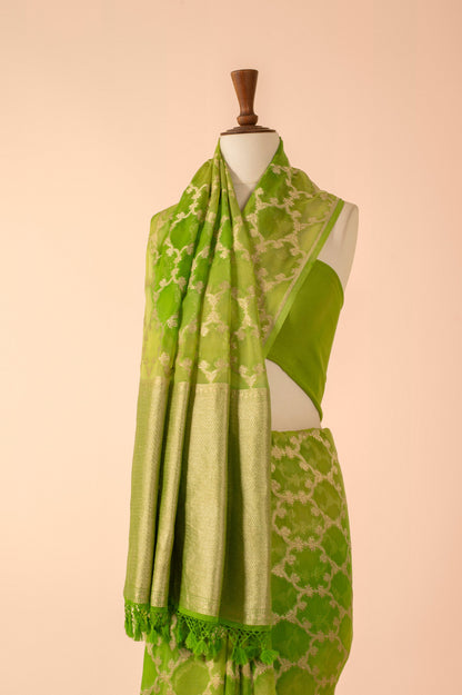 Handwoven Green Georgette Saree