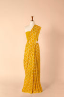 Handwoven Yellow Georgette Sari