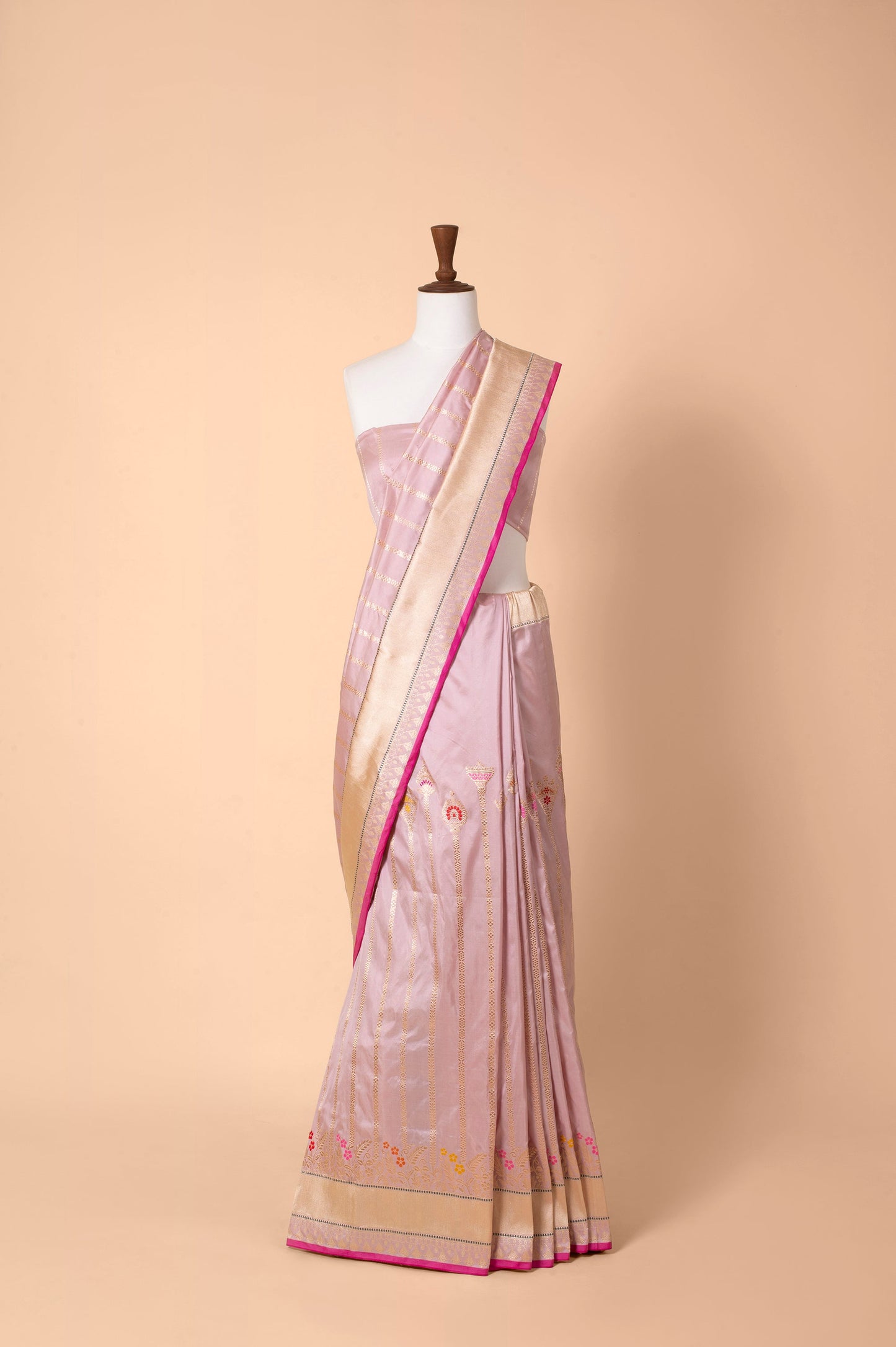 Handwoven Mauve Silk Sari