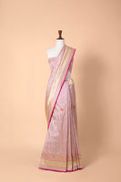 Handwoven Mauve Silk Sari