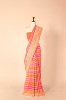 Handwoven Multicolor Georgette Sari