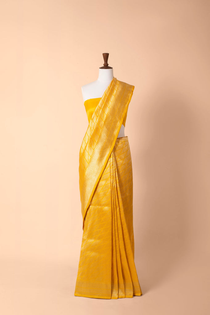 Handwoven Mustard Silk Saree