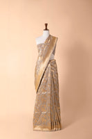 Handwoven Grey Silk Sari