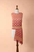 Handwoven Peach Bandhani Dupatta