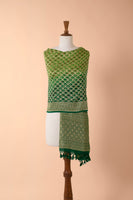 Handwoven Green Bandhani Dupatta