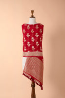 Handwoven Red Georgette Dupatta