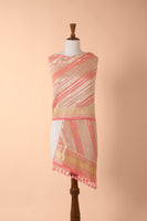 Handwoven Peach Georgette Dupatta