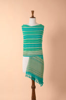 Handwoven Green Georgette Dupatta