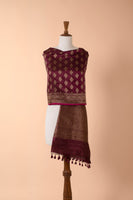 Handwoven Maroon Silk Dupatta