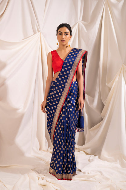 Handwoven Blue Silk Saree