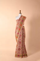 Handwoven Pink Tussar Sari