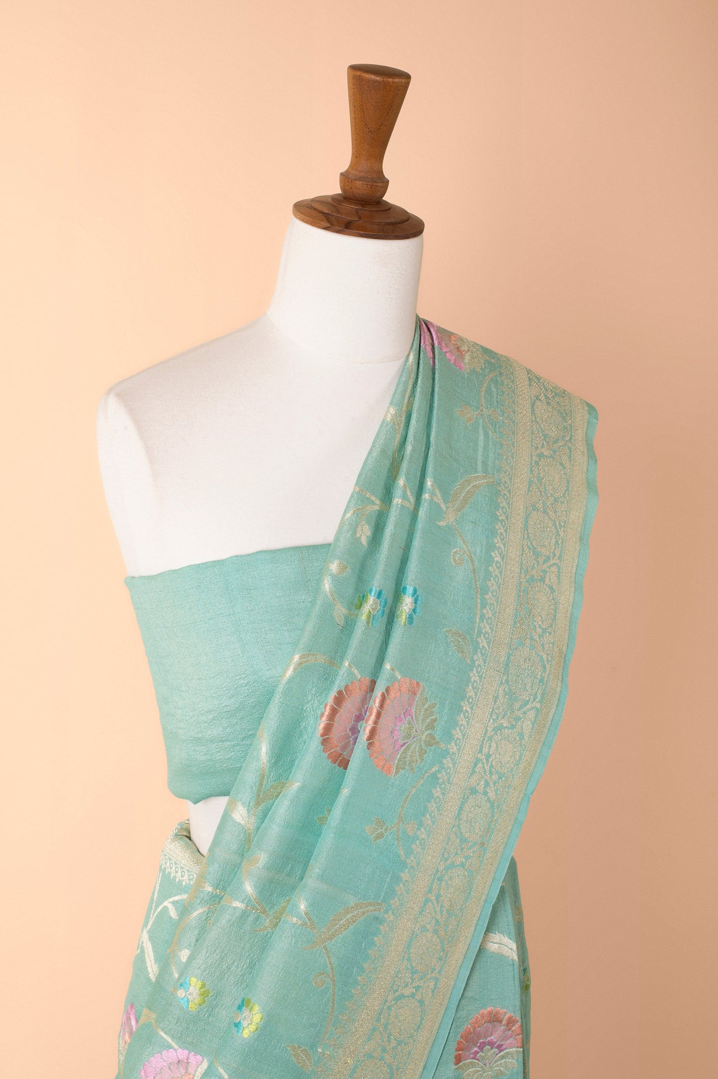 Handwoven Blue Tussar Sari