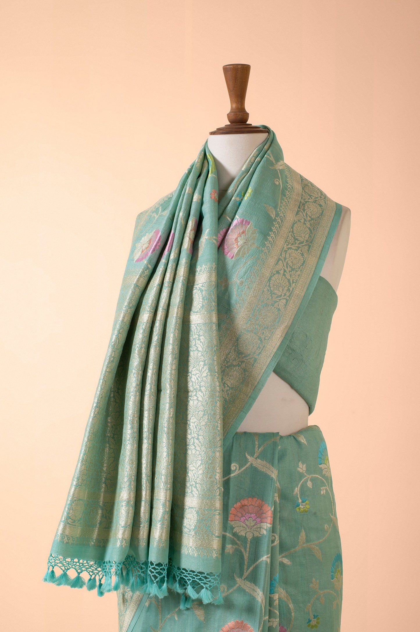 Handwoven Blue Tussar Sari