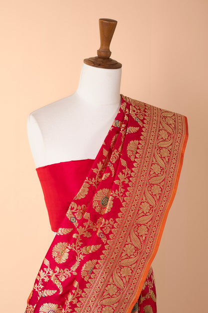 Handwoven Pink Silk Sari