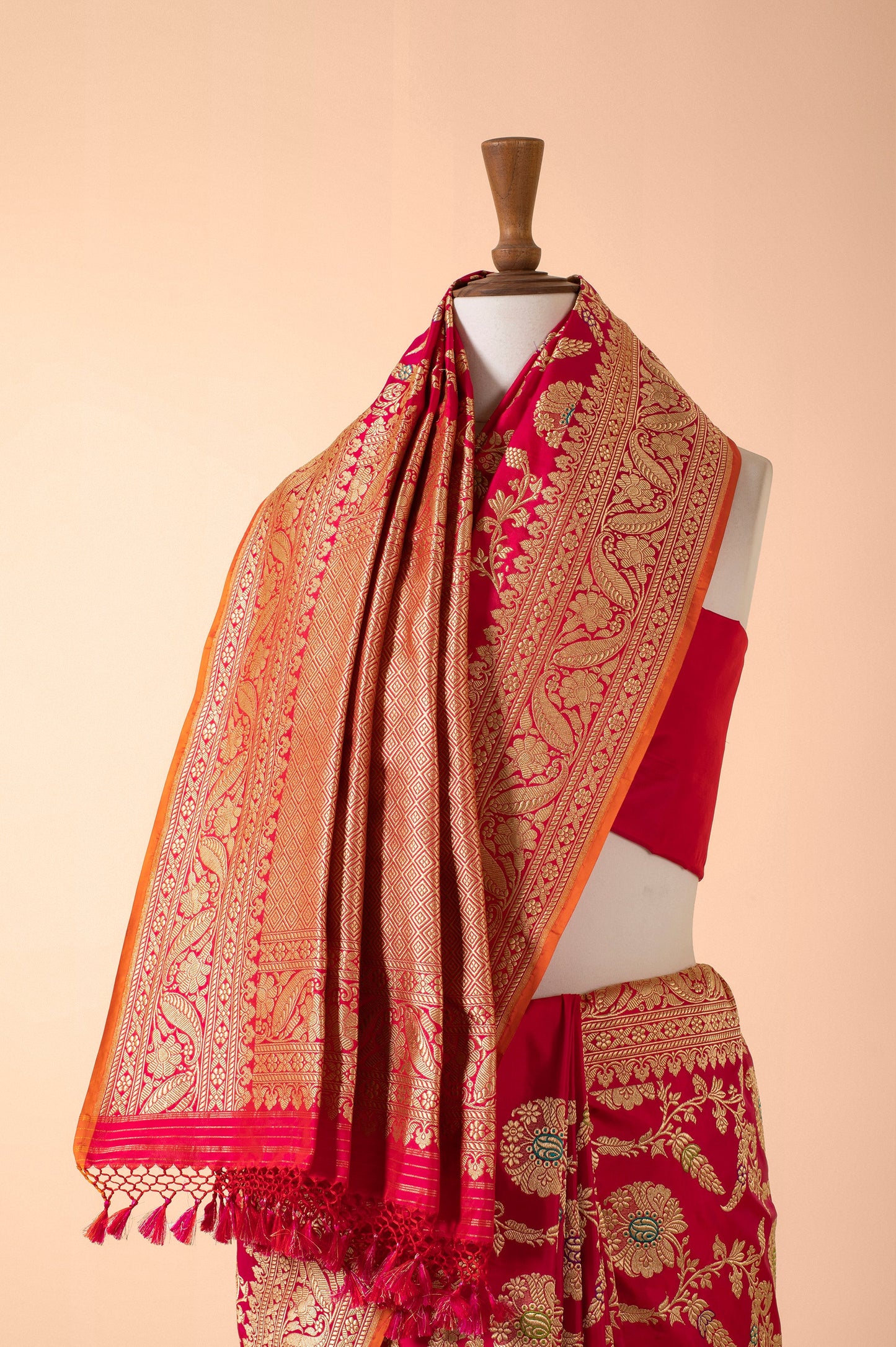 Handwoven Pink Silk Sari