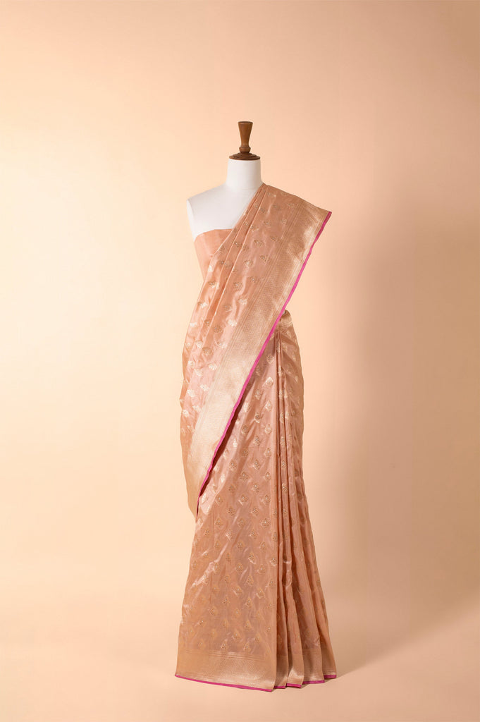 Handwoven Pink Silk Sari