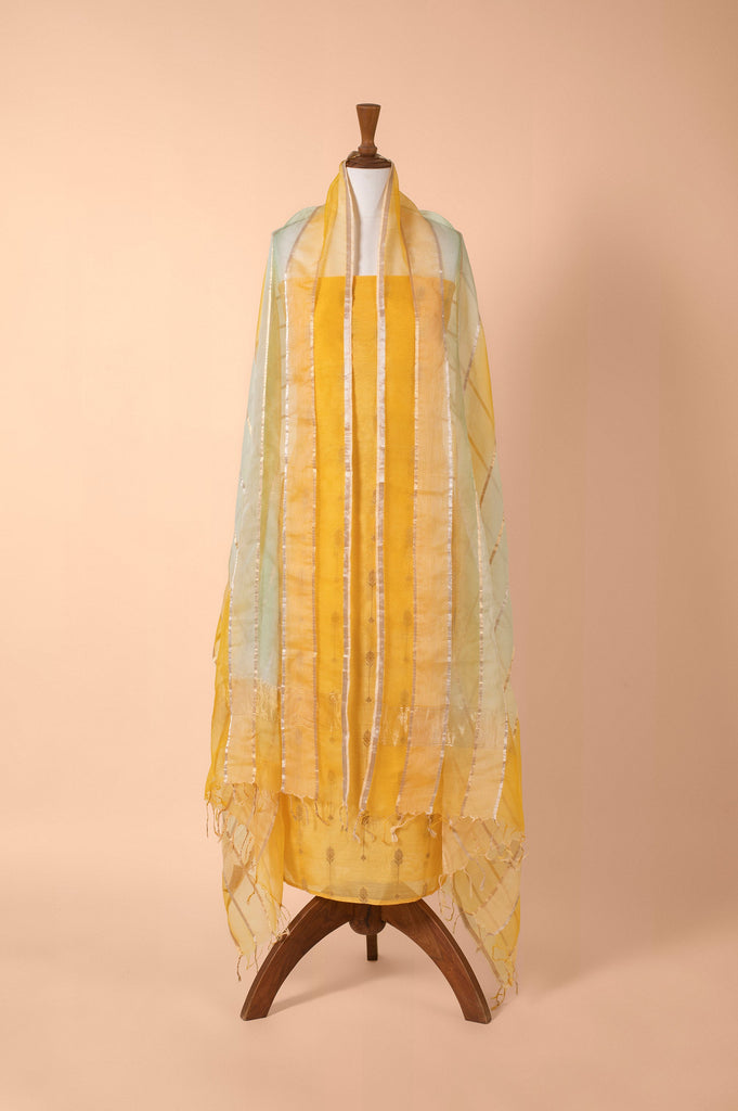 Handwoven Yellow Chanderi Suit Piece