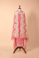 Handwoven Peach Georgette Suit Piece