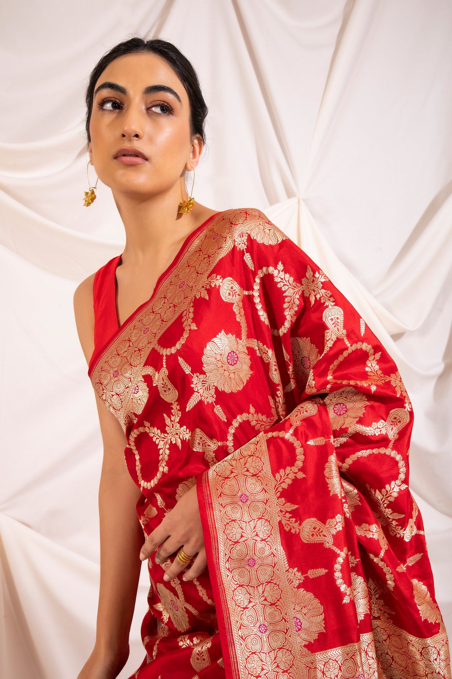 Handwoven Red Silk Sari