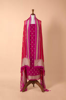 Handwoven Maroon Georgette Suit Piece