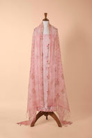 Handwoven Pink Chanderi Suit Piece