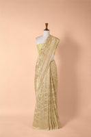 Handwoven Green Georgette Sari