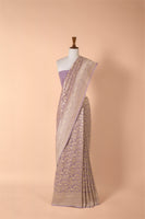 Handwoven Mauve Georgette Sari