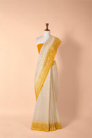 Handwoven Yellow Georgette Sari