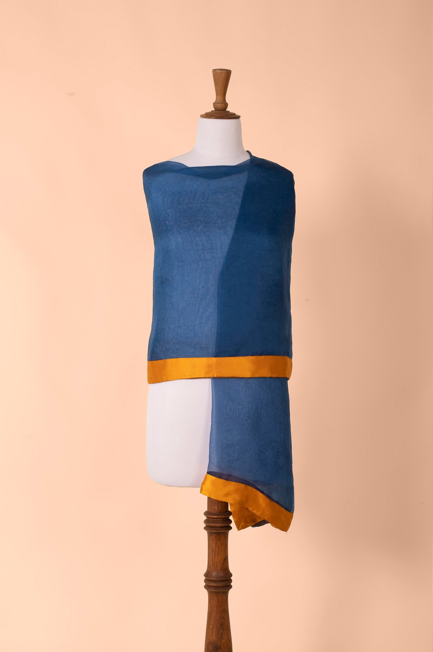 Handwoven Blue Organza Dupatta