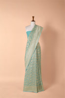 Handwoven Blue Georgette Sari