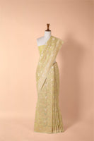 Handwoven Green Georgette Sari