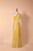 Handwoven Yellow Georgette Sari