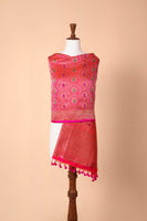 Handwoven Pink Silk Dupatta