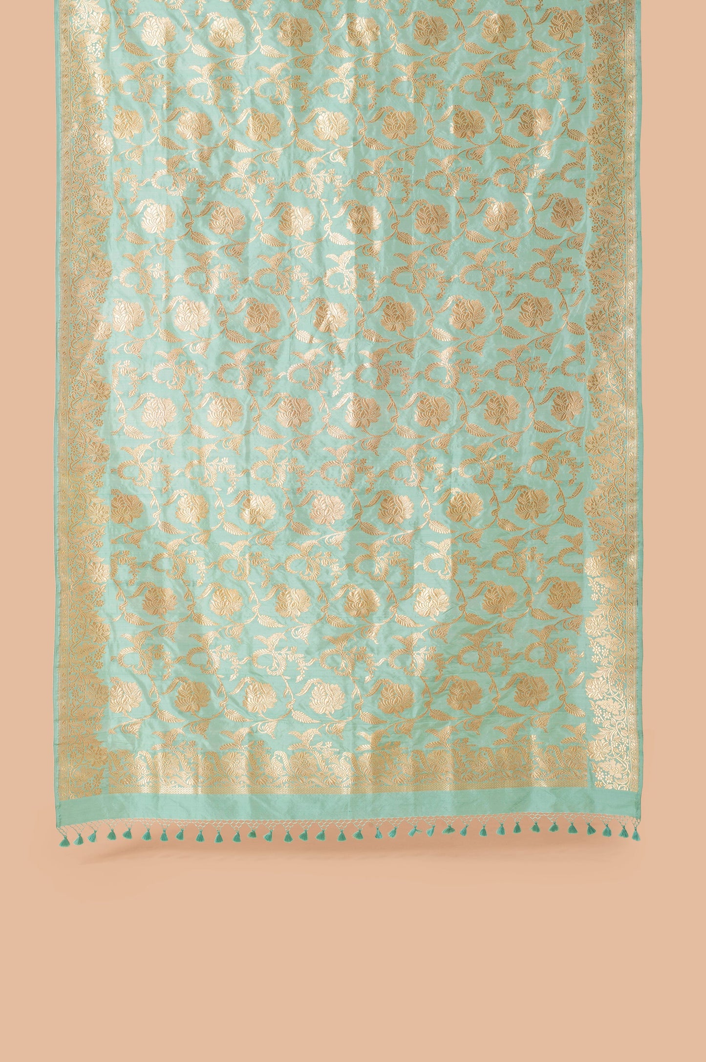 Handwoven Light Blue Silk Dupatta