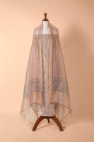 Handwoven Beige Chanderi Suit Piece