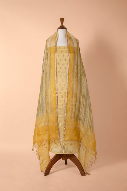 Handwoven Yellow Chanderi Suit Piece