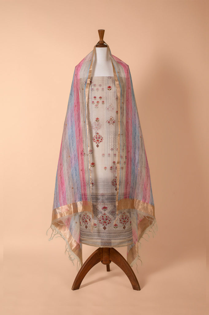 Handwoven Yellow Chanderi Suit Piece