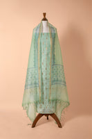 Handwoven Green Chanderi Suit Piece