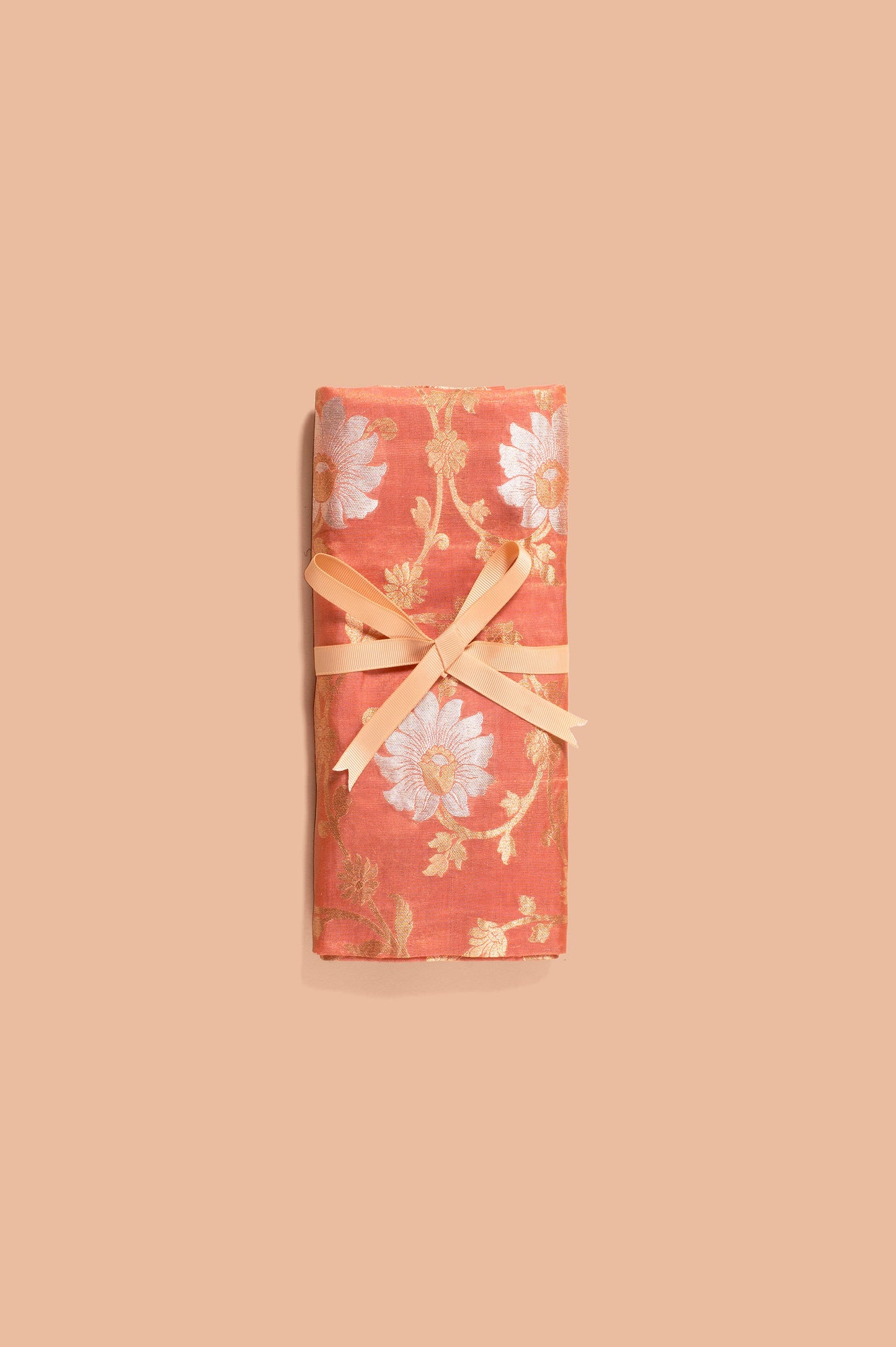 Handwoven Peach Tissue Blouse Fabric