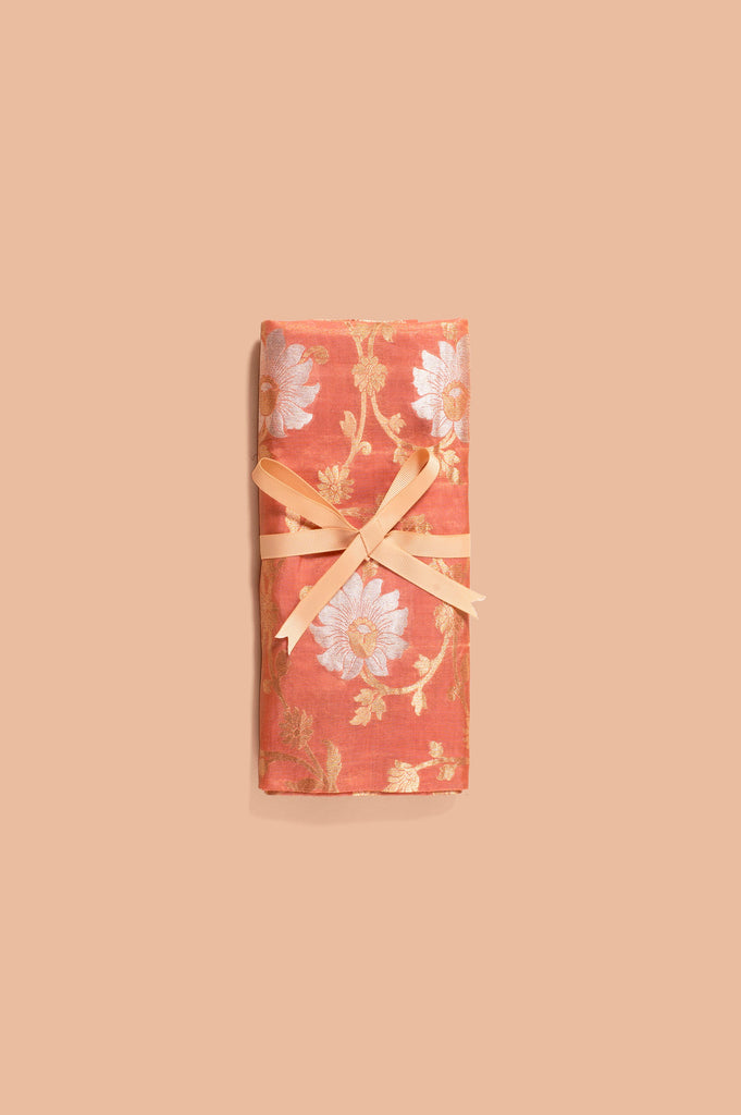 Handwoven Peach Tissue Blouse Fabric