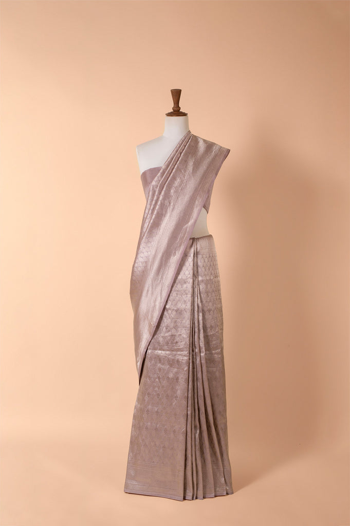 Handwoven Mauve Silk Sari
