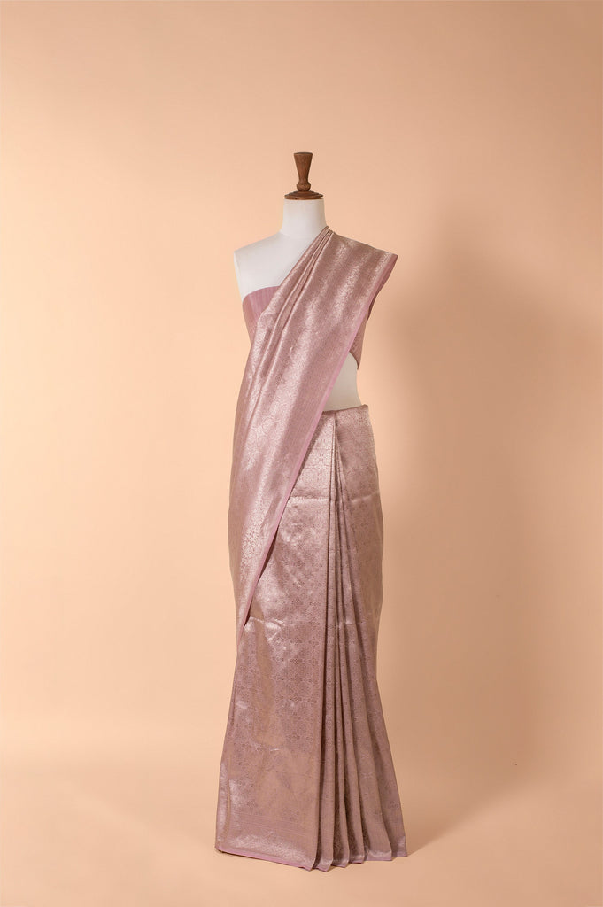 Handwoven Mauve Silk Sari